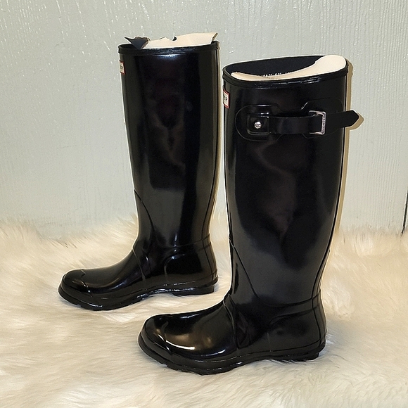Hunter Original Tall Gloss Rain Boots Black - Picture 14 of 16